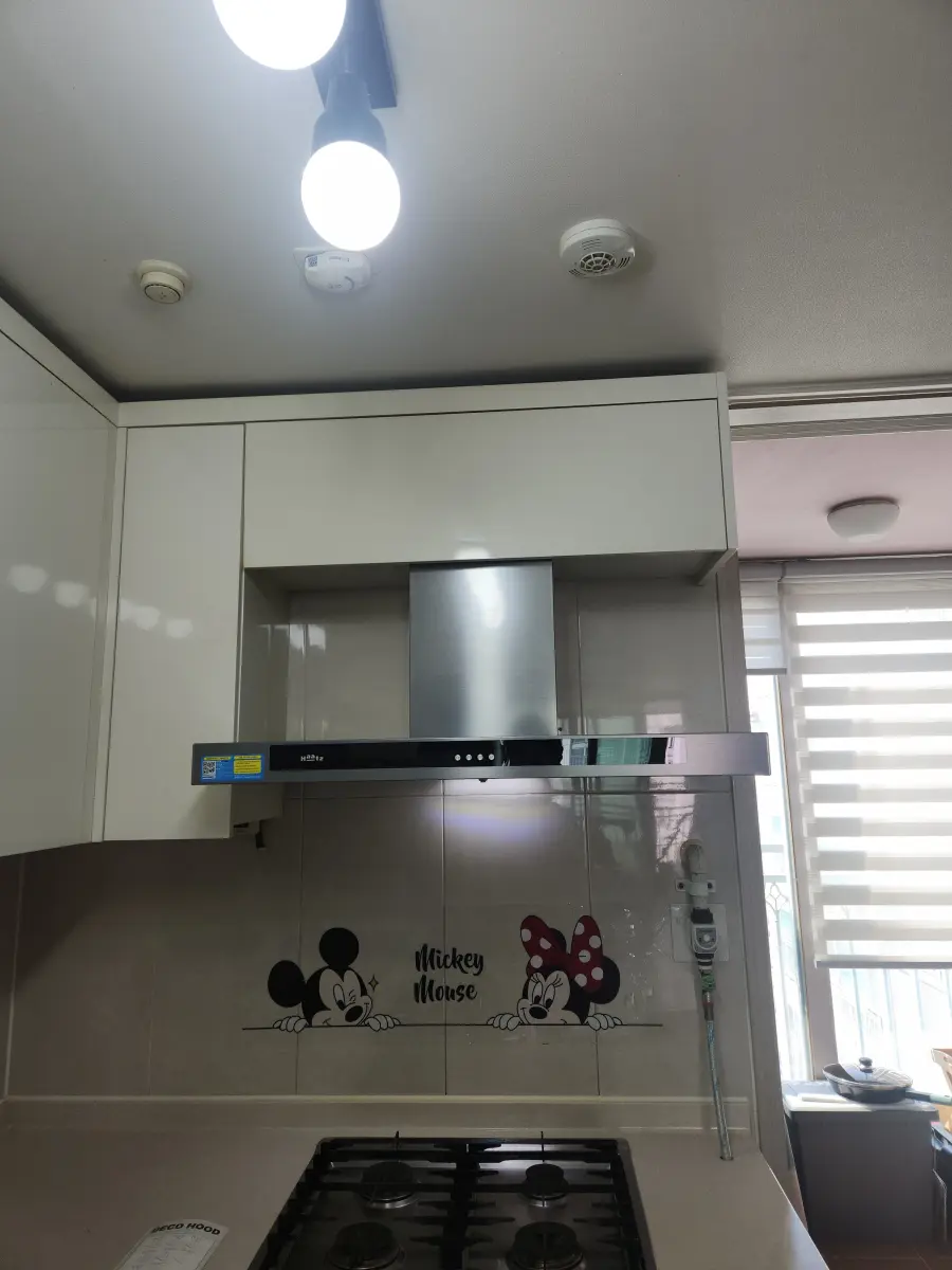 레인지후드 교체 배관 연결 및 기밀 처리